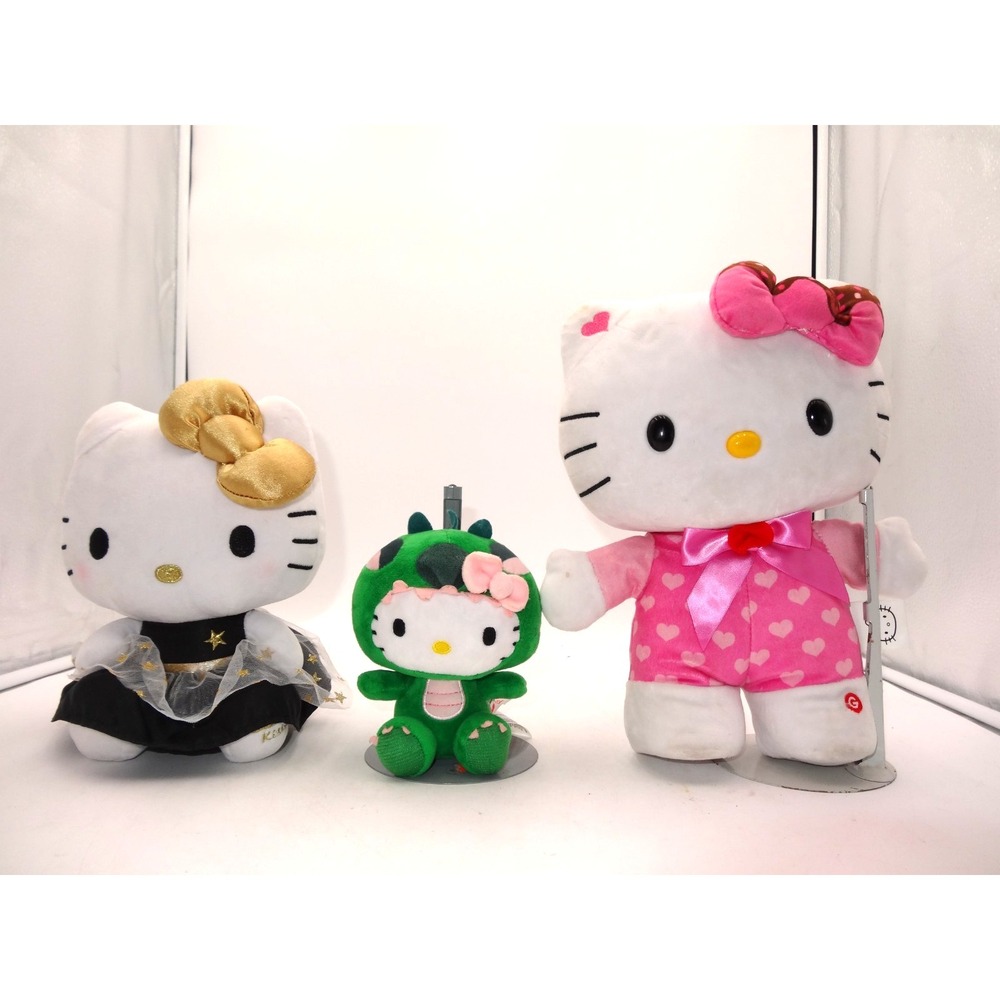 Sanrio Hello Kitty Green Dragon Costume 6" Side Stepper Black Gold Glitter Dress